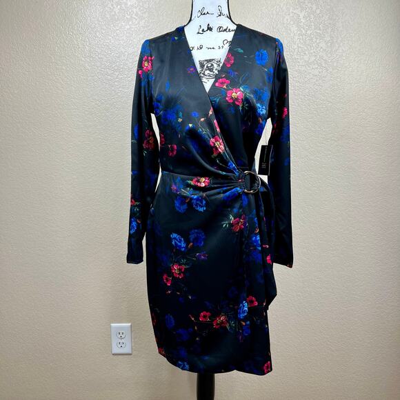 I.N.C. International Concepts Women Printed Surplice V-Neck Long-Sleeve Dress M - Picture 9 of 11